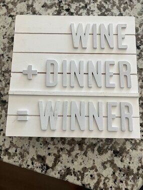 Wooden Sign in White 7x7x2